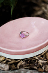 Bague Trebol en opale rose