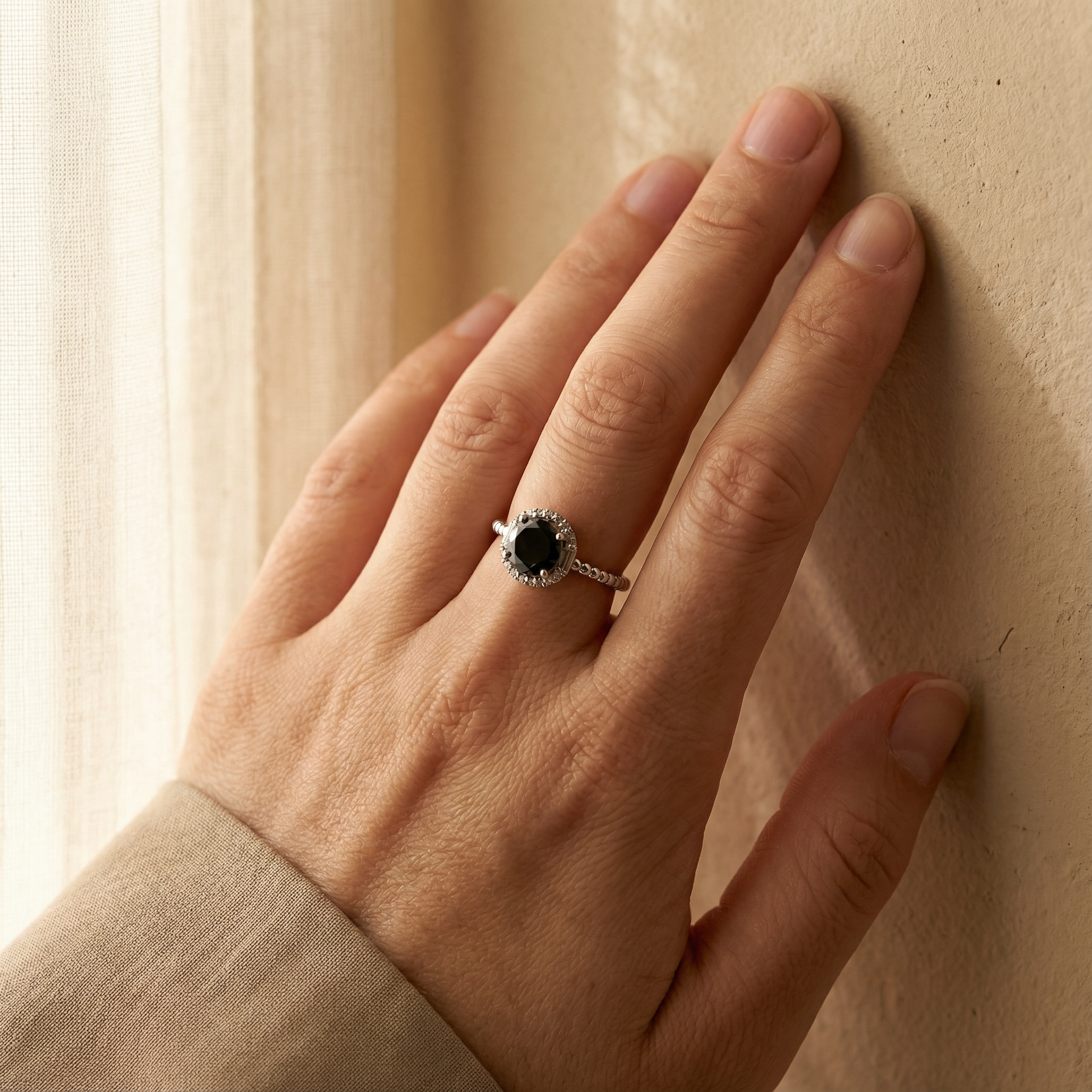 Black zircon ring