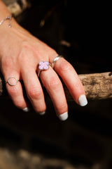 Bague Trebol en opale rose