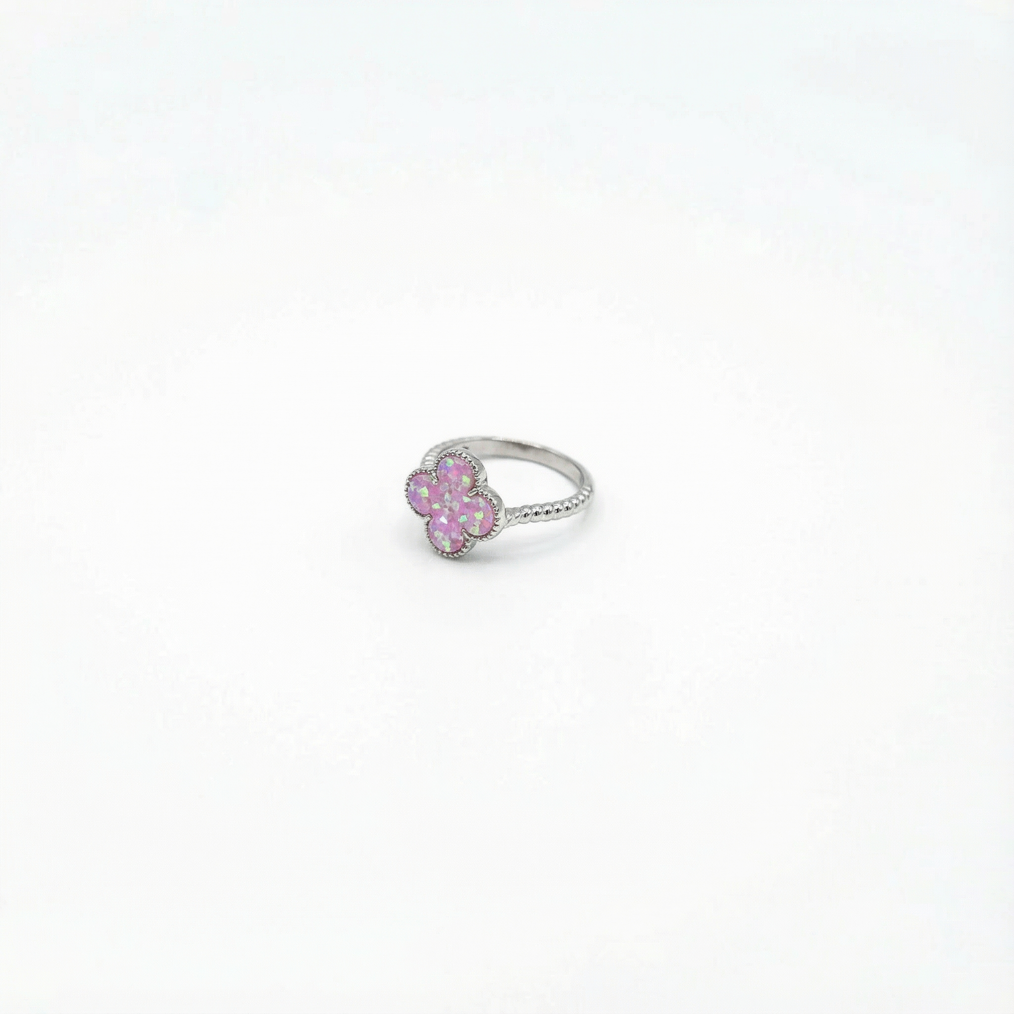 Bague Trebol en opale rose Image principale du produit