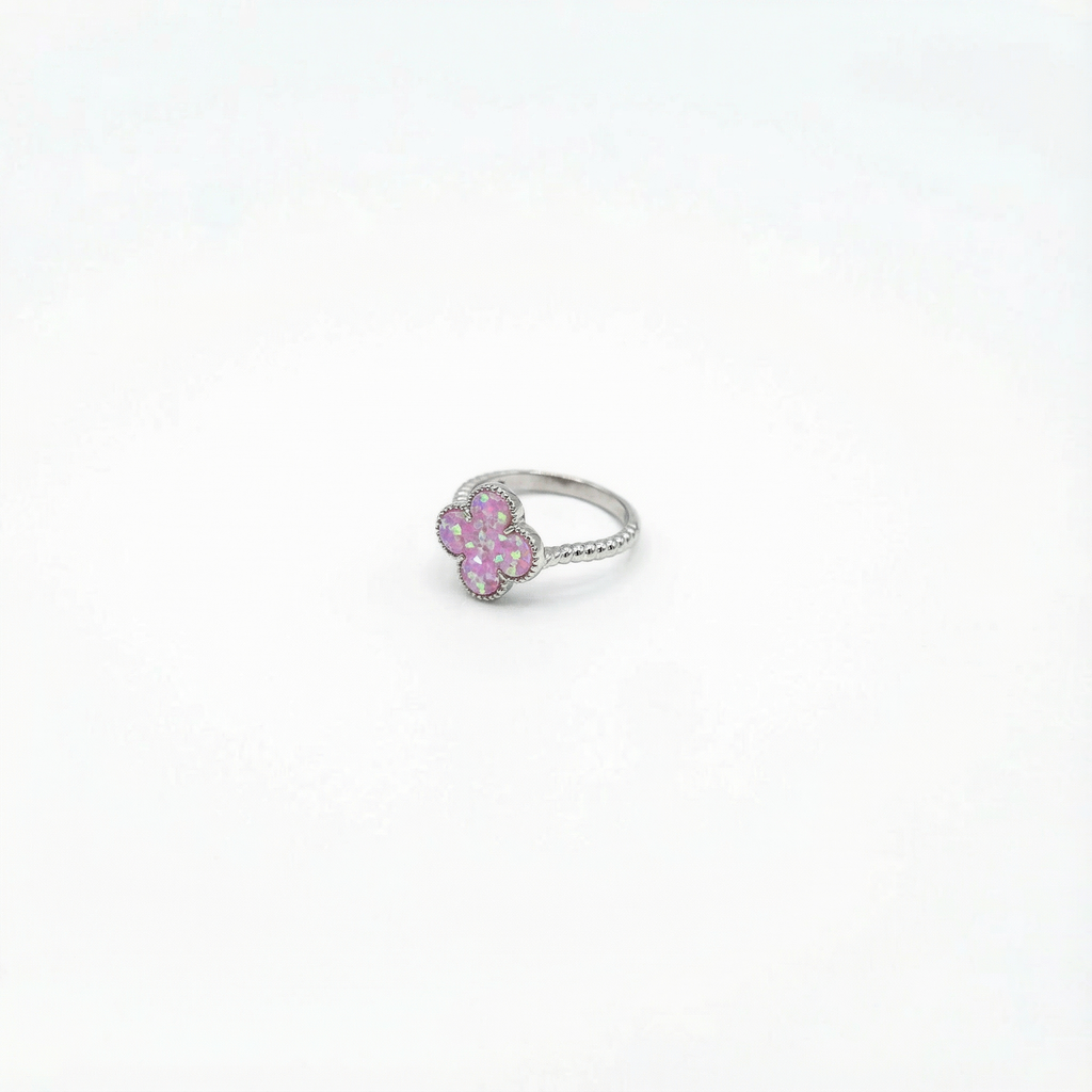 Bague Trebol en opale rose